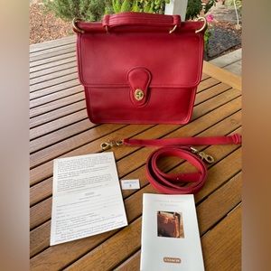 Gorgeous Vintage Coach Willis Bag in Red, Made in 1996 in the USA